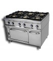 COCINA INDUSTRIAL A GAS GAMA 750 6 FUEGOS CON HORNO CG-761