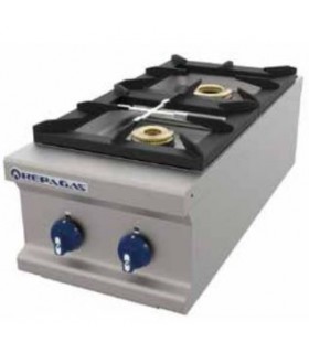 COCINA INDUSTRIAL A GAS GAMA 900 2 FUEGOS SOBREMESA