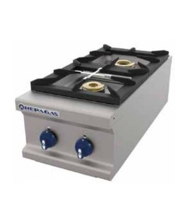 COCINA INDUSTRIAL A GAS GAMA 900 2 FUEGOS SOBREMESA