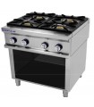 COCINA INDUSTRIAL A GAS GAMA 900 4 FUEGOS CON BASTIDOR CG-940/S