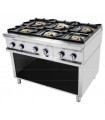 COCINA INDUSTRIAL A GAS GAMA 900 6 FUEGOS CON BASTIDOR CG-960