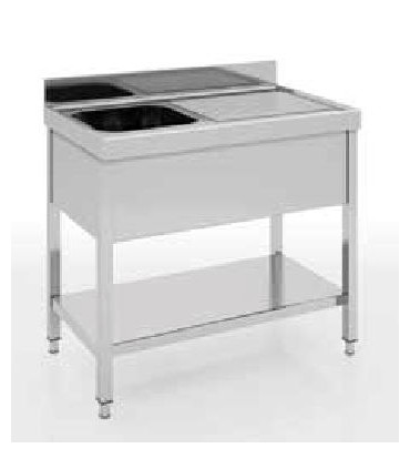 FREGADERO CON BASTIDOR 1200X600 1 CUBA + 1 ESCURRIDOR DERECHA