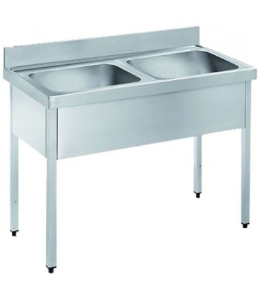 FREGADERO 1000X600 2 CUBAS  CON BASTIDOR