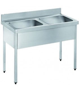 FREGADERO 1200X600 2 CUBAS  CON BASTIDOR