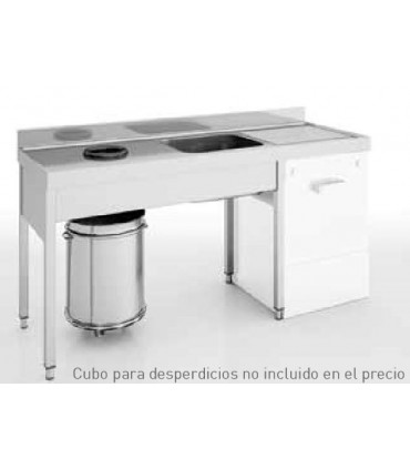 FREGADEROS CON BASTIDOR PARA DESBARAZADO ESCURRIDOR LADO DERECHO 1800X700