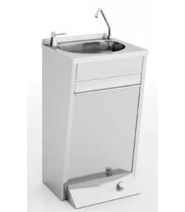 LAVAMANOS DE PIE GRIFO ELECTRÓNICO CON DOSIFICADOR DE JABÓN