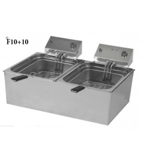 FREIDORA GASTRONORM DOBLE CUBA SIN GRIFO 10+10 LITROS