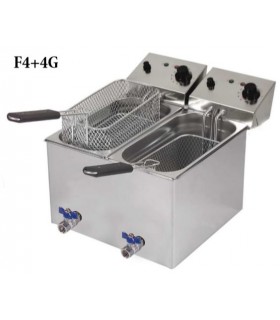 FREIDORA GASTRONORM DOBLE CUBA CON GRIFO 4+4 LITROS