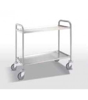 CARRO DE SERVICIO 1000 ACERO INOX 2 ESTANTES