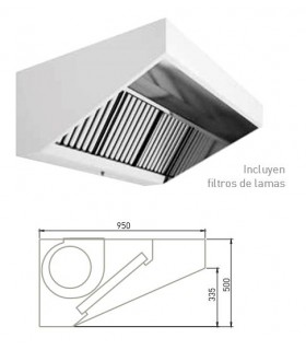 CAMPANA MURAL BAJA CON TURBINA SNACK 1500X950