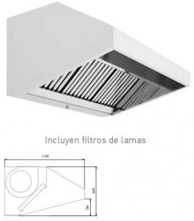 CAMPANA MURAL SNACK 110 CON TURBINA 2250