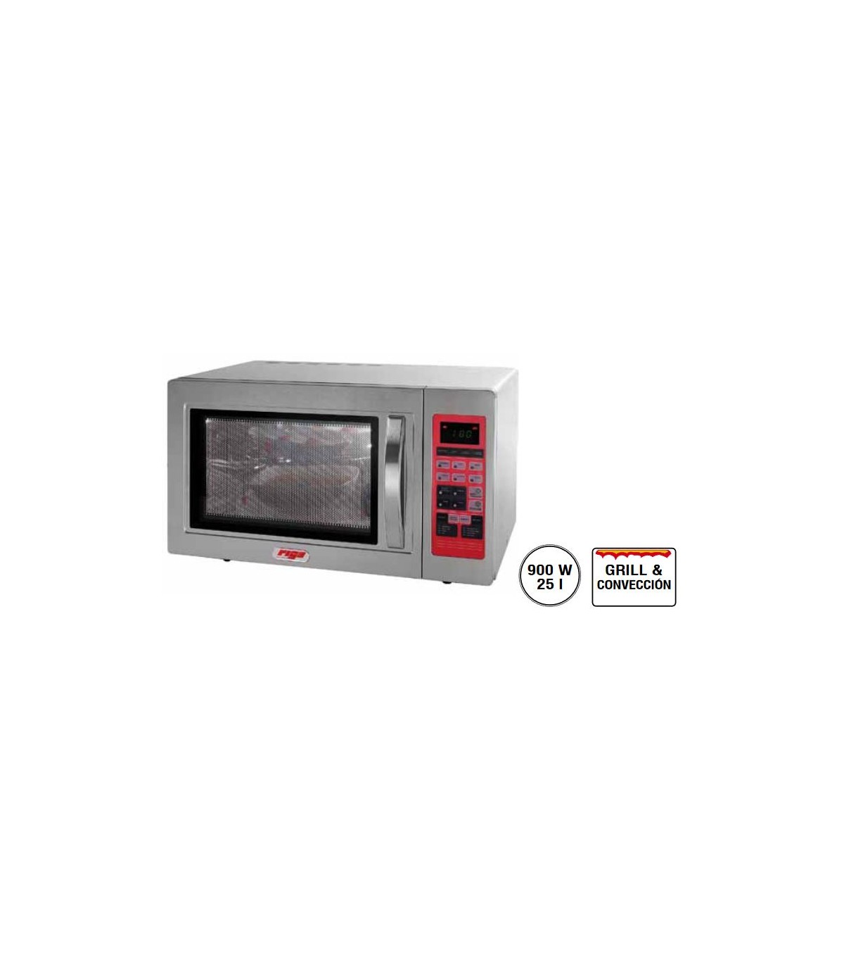 Horno Microondas 25 L con Plato Giratorio y Grill