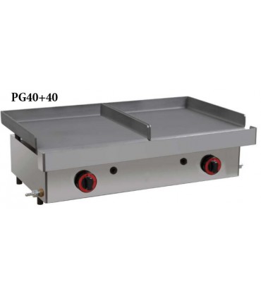 PLANCHA A GAS DOS ZONAS SEPARADAS ACERO LAMINADO ANCHO 800