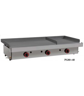 PLANCHA A GAS DOS ZONAS SEPARADAS ACERO LAMINADO ANCHO 120