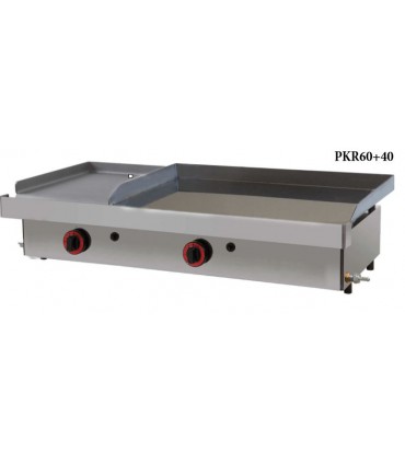 PLANCHA A GAS DOS ZONAS SEPARADAS ACERO LAMINADO + CROMO DURO ANCHO 100