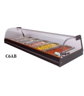 VITRINA CALIENTE 6 BANDEJAS ACABADO BRONCE