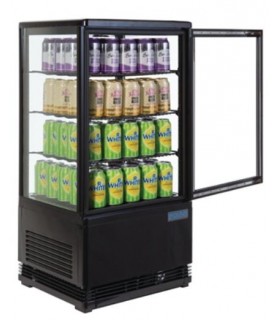 VITRINA EXPO  4 CARAS 68 LITROS COLOR NEGRO