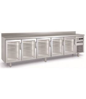 BAJOMOSTRADOR REFRIGERADO 5 PUERTAS DE CRISTAL SNACK