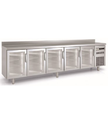 BAJOMOSTRADOR REFRIGERADO 5 PUERTAS DE CRISTAL SNACK