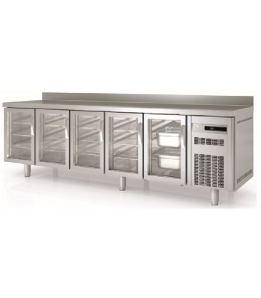 BAJOMOSTRADOR REFRIGERADO GASTRONORM S-LINE 5 PUERTAS DE CRISTAL
