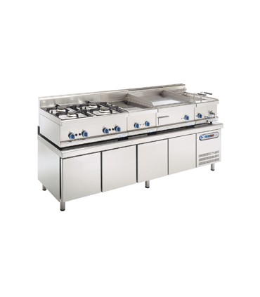 MESA BAJO COCINA REFRIGERACIÓN 3 PUERTAS