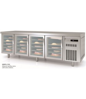 BAJOMOSTRADOR  REFRIGERACIÓN 4 PUERTAS DE CRISTAL 60X42