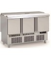 MESA FRÍA ENSALADAS GN 1/1 ENCIMERA ABIERTA TAPA INOX 3 PUERTAS