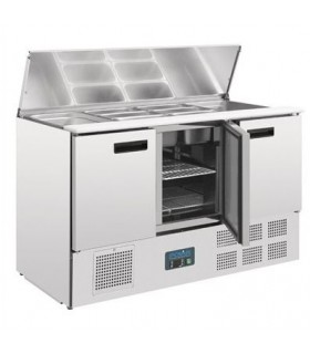 MESA FRÍA ENSALADAS COMPACTA 2 PUERTAS ZONA PARA CUBETAS 1/1