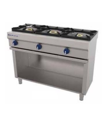 COCINA A GAS 3 FUEGOS GAMA 550 CON BASTIDOR